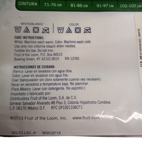 Fruit Of The Loom Size S 28-30 Boxers Mens 5-Pack White Relaxed Fit NEW - Picture 5 of 5